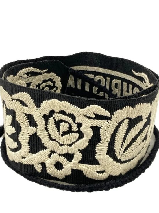 DIOR/ChristianDior Black Cream Cotton Belt main image 6